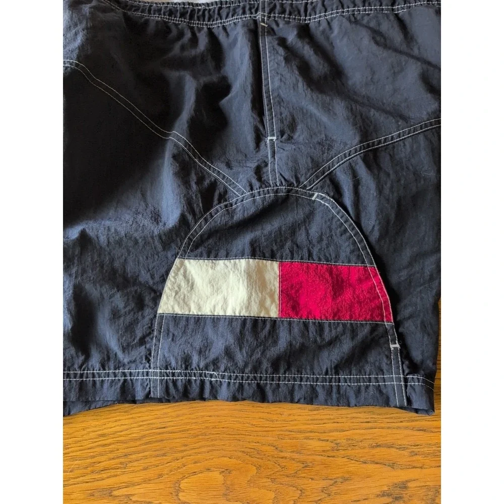 Tommy Hilfiger Flag Logo‎ Lined Swim Trunk Navy Board Shorts Size L Vintage Y2K